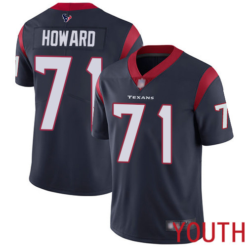 Houston Texans Limited Navy Blue Youth Tytus Howard Home Jersey NFL Football 71 Vapor Untouchable